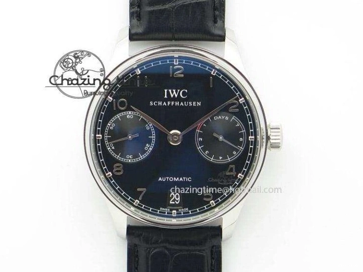 MIROTIME 0415 Portuguese IW3714 Diam ZF V2 1:1 Best Edition Black Dial On Black Leather Strap A79350 (Slim Movement) Lightweight 7245